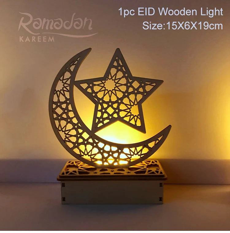 2025 EID Mubarak Wooden Pendant Ramadan Decoration For Home Islamic Muslim Party Decor EID Gifts Abaya AL Adha Kareem Gifts