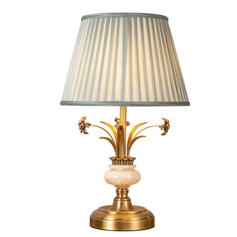 American Modern Minimalist Villa Bedroom Living Room Full Copper Table Lamps