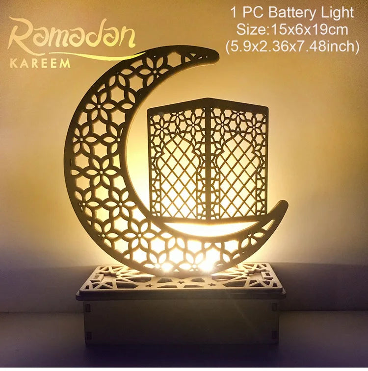 2025 EID Mubarak Wooden Pendant Ramadan Decoration For Home Islamic Muslim Party Decor EID Gifts Abaya AL Adha Kareem Gifts