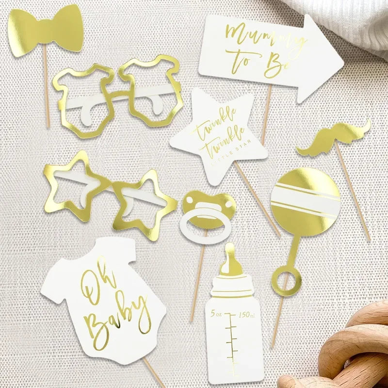 Oh Baby Photo Booth Props Mummy To Be Shower Decoration for Welcome Gender Reveal Kids 1st Birthday DIY Party Supplies