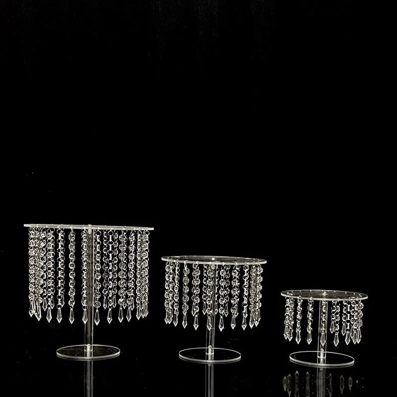 Acrylic Cake Stand Wedding Table Centerpiece Cup Cake Display Shelf Crystal Road Lead For Event Party Decoration