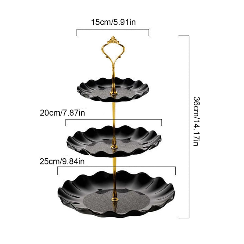 Double layer cake candy stand round wedding party fruit plate display home decoration tray table exquisite