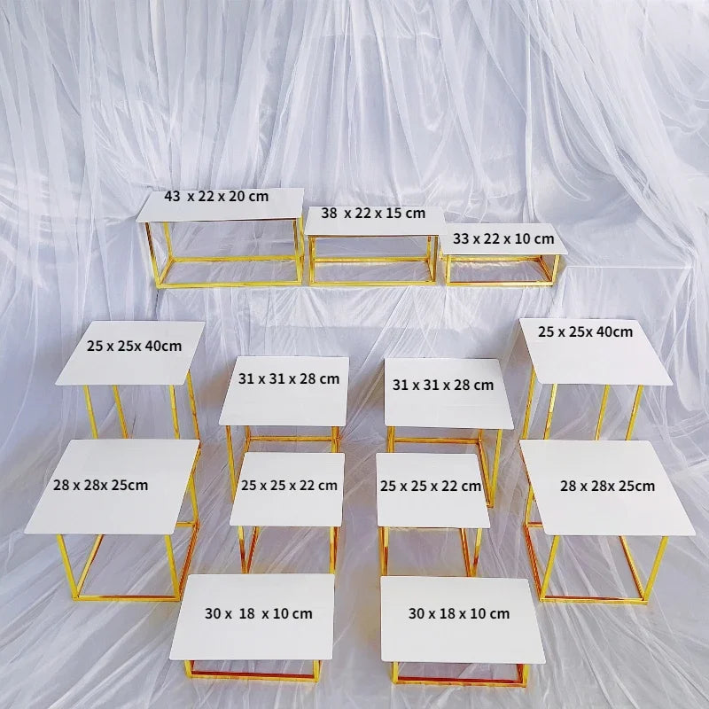 Wedding Dessert Table Display Set, Cake Stand, Buffet Candy Bar, Banquet Tea Break Plates, Cupcake, Food Drinks Holder 6-13 PCS