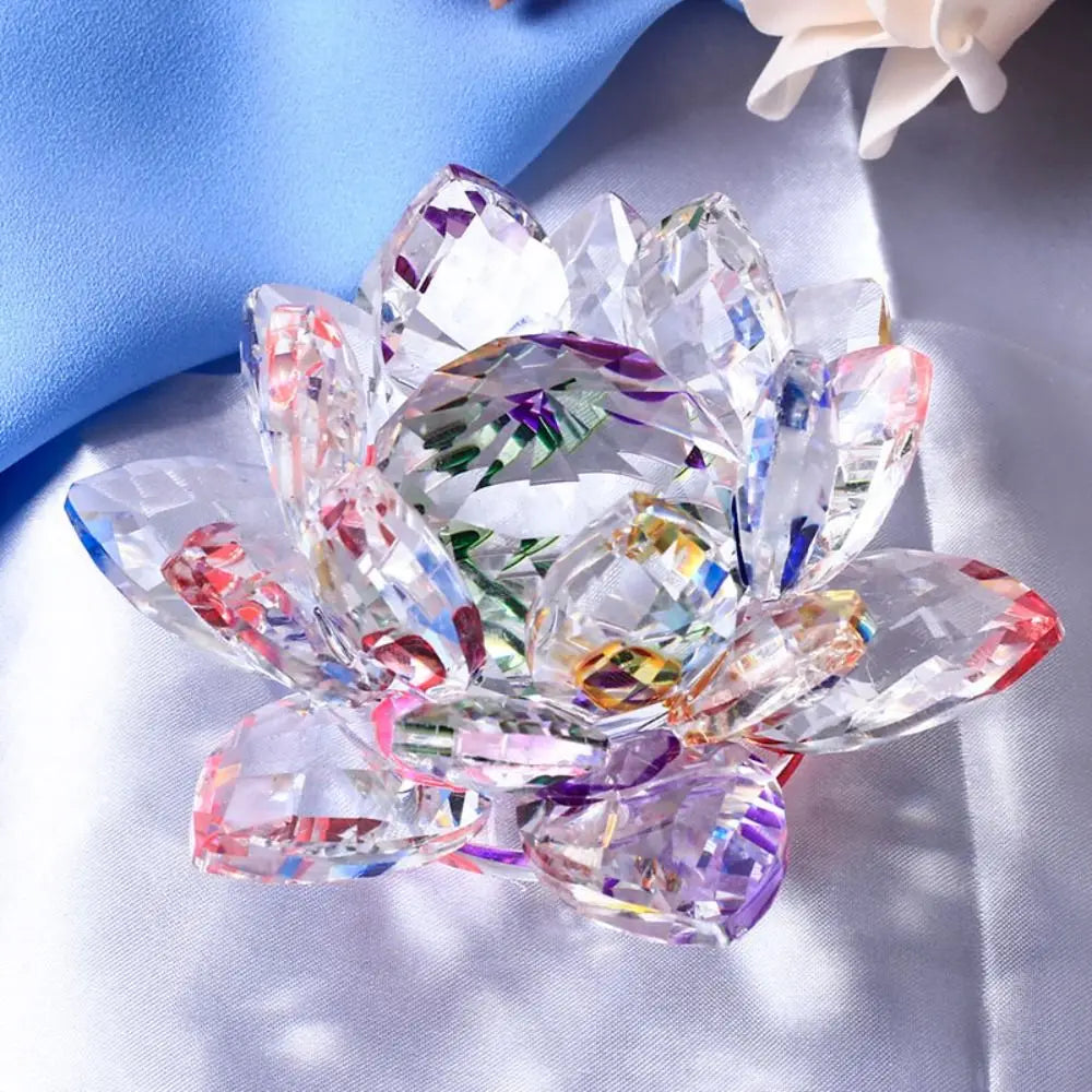 6cm Quartz Crystal Lotus Flower Crafts Glass Paperweight Fengshui Ornaments Figurines Home Wedding Party Decor Gifts Souvenir