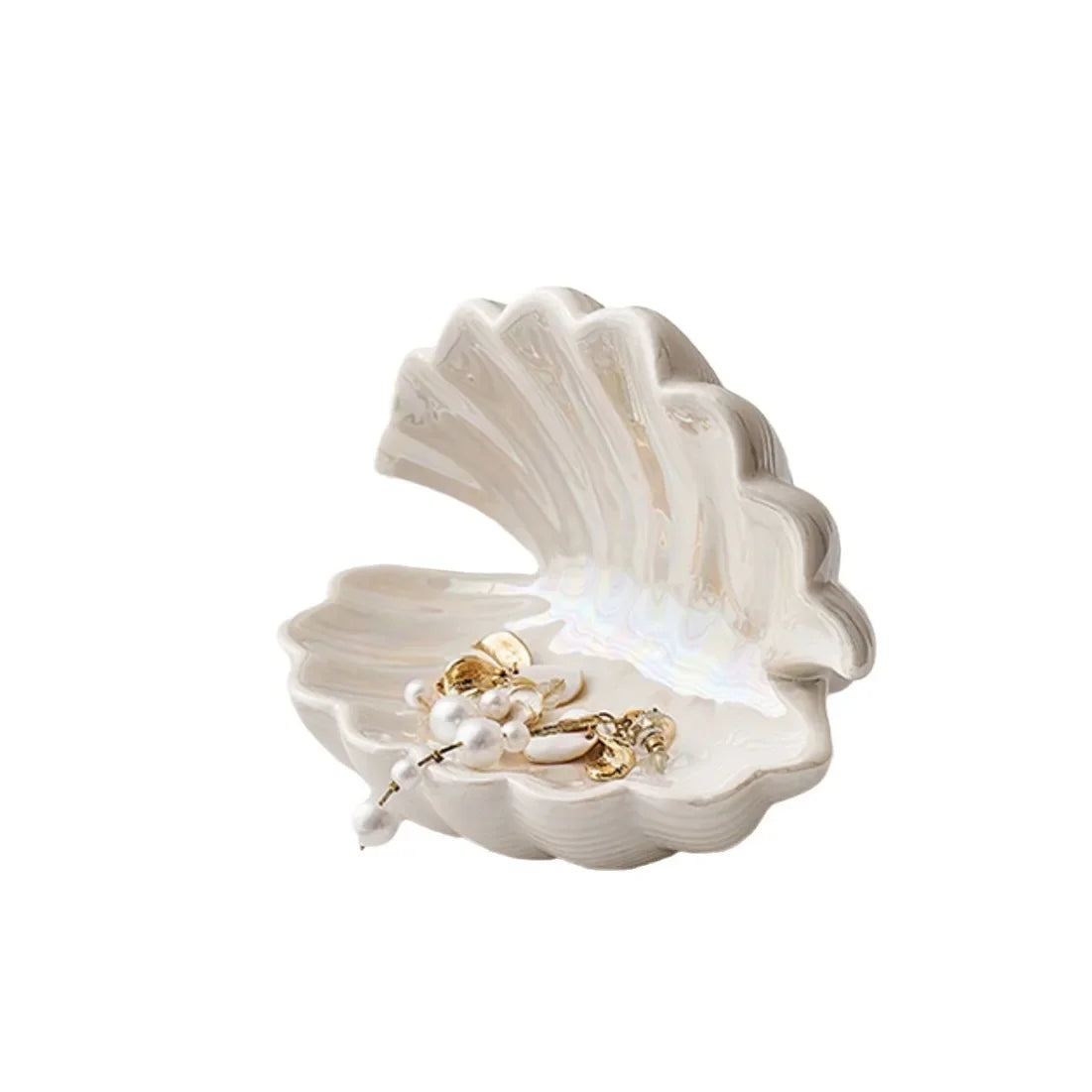Creative Mini Ceramic Shell Jewelry Storage Tray Jewelry Necklace Display Desktop Jewelry Birthday Gift for Friends
