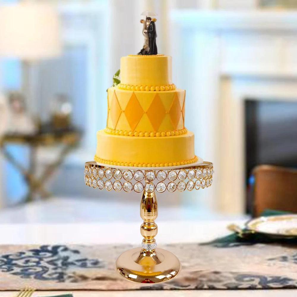 6Pcs-9PcsCake Stand Set with Crystal Beaded Mirror Metal Dessert Table Display Stands Cupcake Holder for Birthday Party Festival