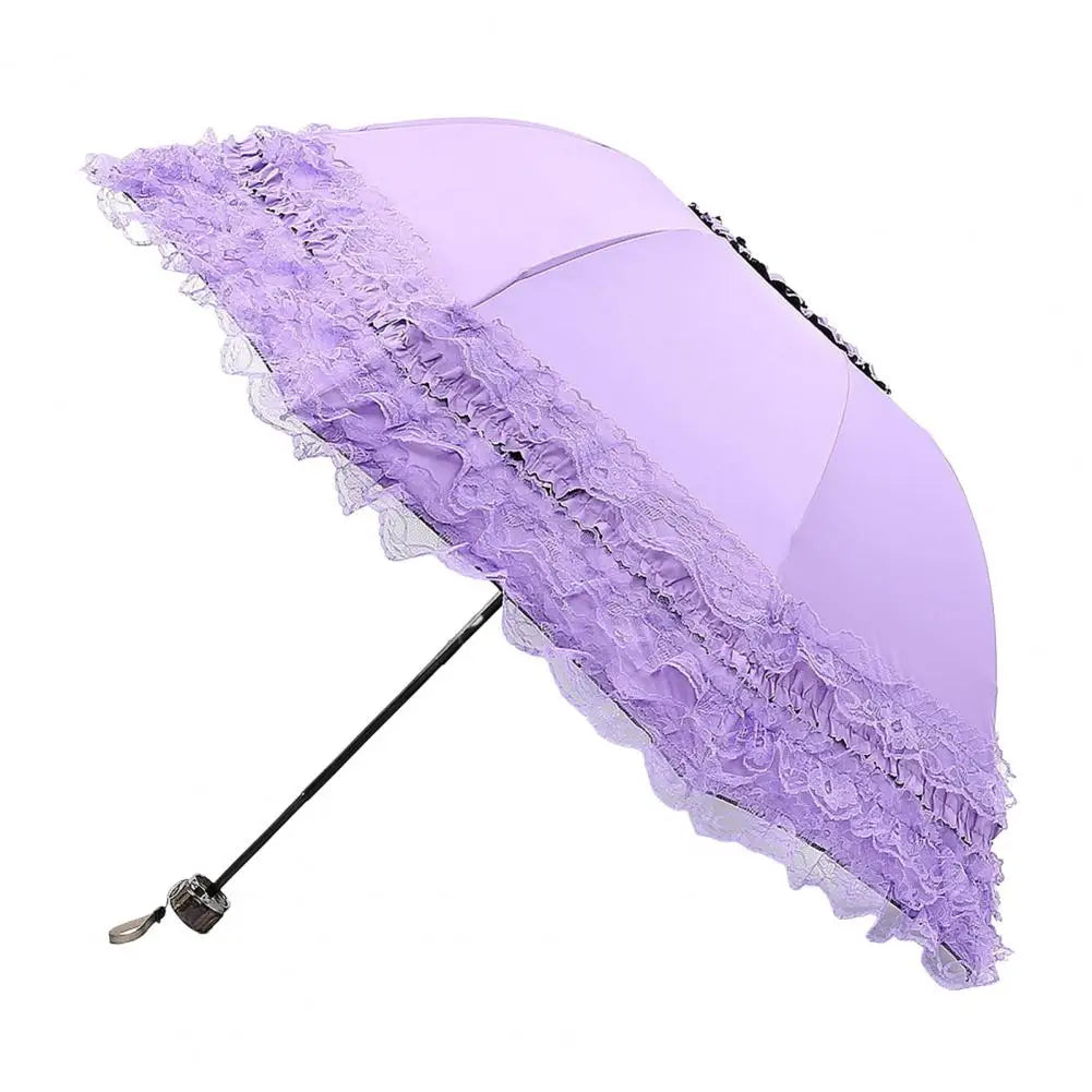Vintage Lace Parasol Uv Protection Folding Umbrella Stylish Lace Folding Umbrella for Sun Protection Rain Lightweight Portable