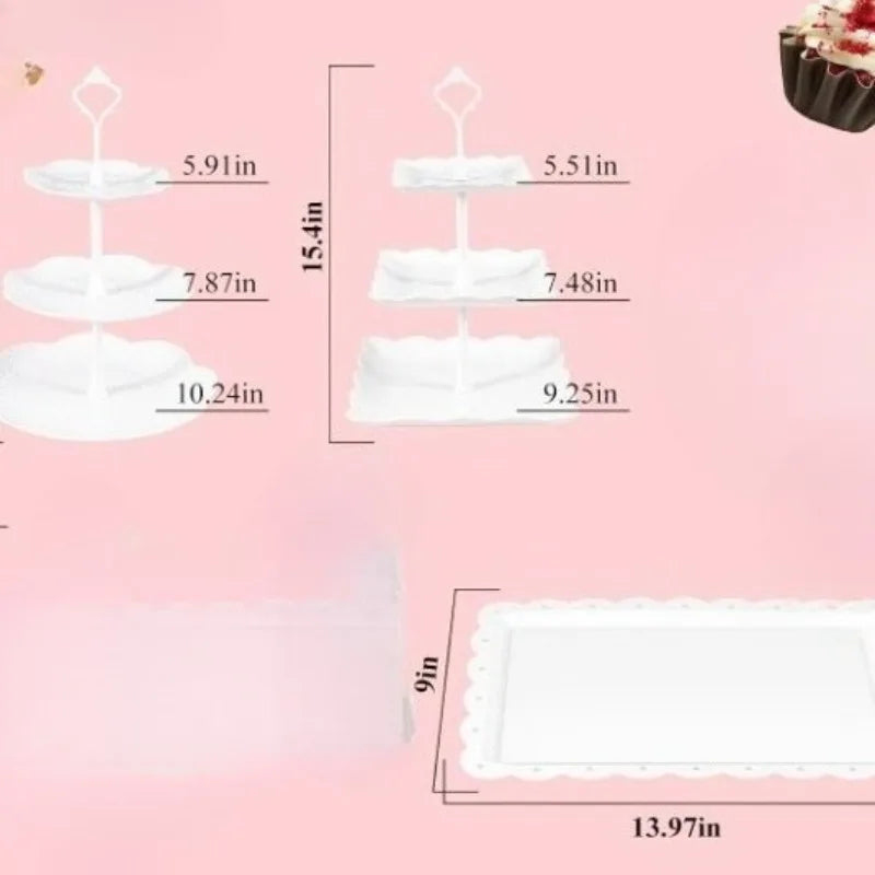 Dessert Table Display Set Cupcake Stand FOR Chocolate Candy Cake Fruit Cookie Tray For Wedding Birthday Baby Shower Tea Party