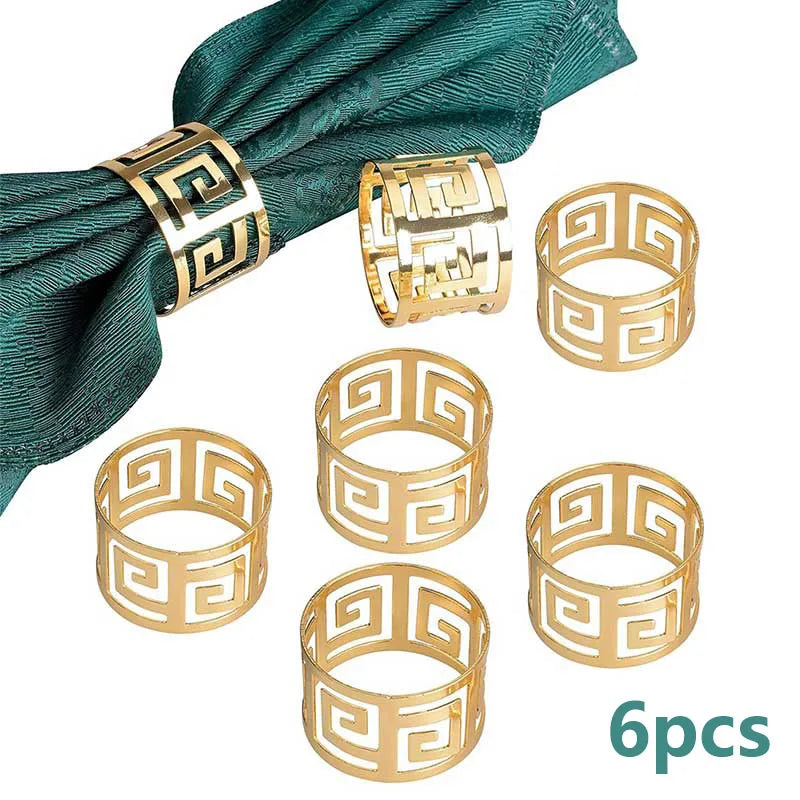 2/6pcs Napkin Rings Serviette Rings Alloy Napkin Holder Table Napkins Decorative Stand Party Table Decoration Accessories