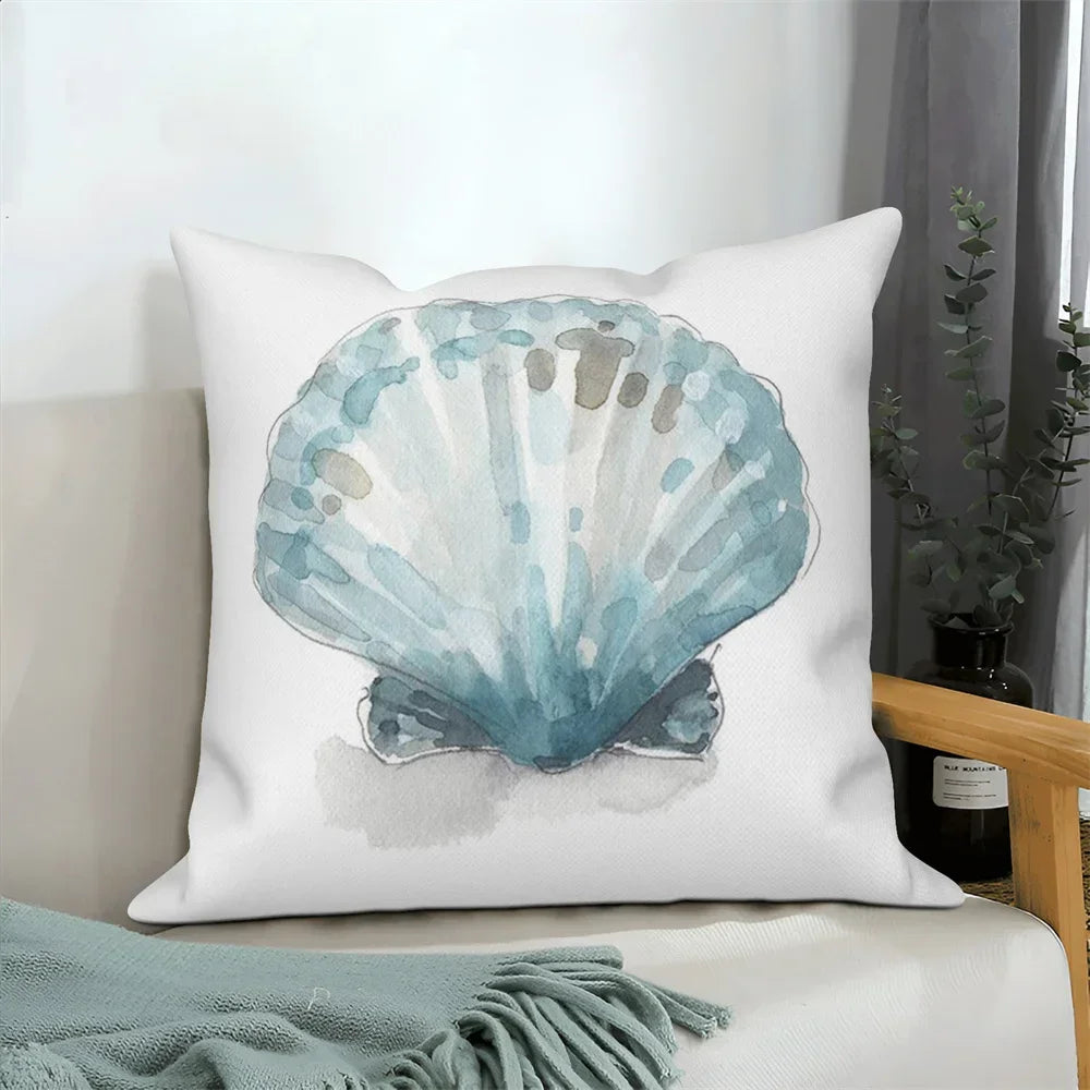 Ocean Animals Anchor Ship Decorative Pillowcase Sofa Cushion Cover Throw Pillow Case Home Bedroom Car Decor 40x40 45x45 50x50cm