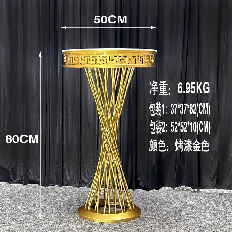 Luxury Wedding Decoration French Gold Dessert Table Cylinder Flower Stand Cake Holder For Party Banquet Hall Site Layout Props