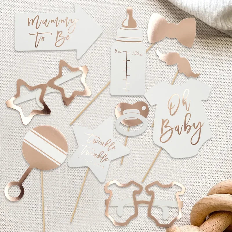 Oh Baby Photo Booth Props Mummy To Be Shower Decoration for Welcome Gender Reveal Kids 1st Birthday DIY Party Supplies