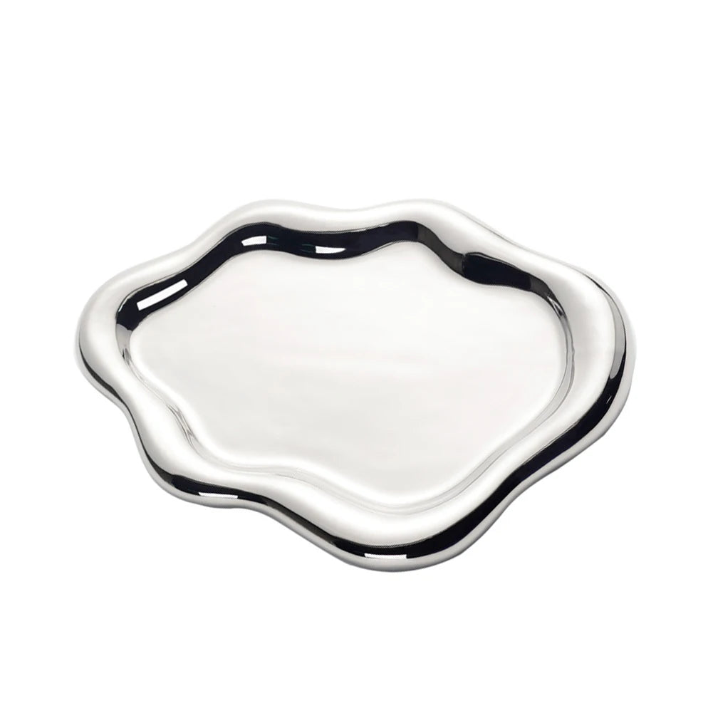Jewelry Dish Creative White Cloud Shape Ceramic Plate Carving Plaster Decor Watch Keys Tray Holder Household Storage Ornament