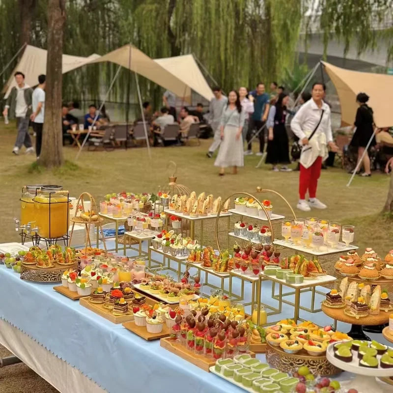 Wedding Dessert Table Display Set, Cake Stand, Buffet Candy Bar, Banquet Tea Break Plates, Cupcake, Food Drinks Holder 6-13 PCS
