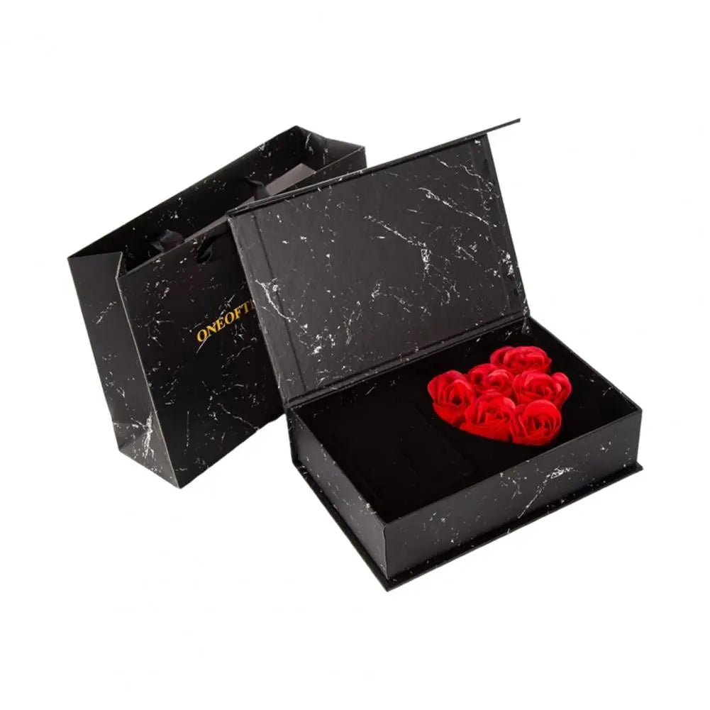 Soap Flower+Gift Box+Gift Jewelry Box Portable Displaying Cardboard Rose Flower Ring Storage Container Home Decor