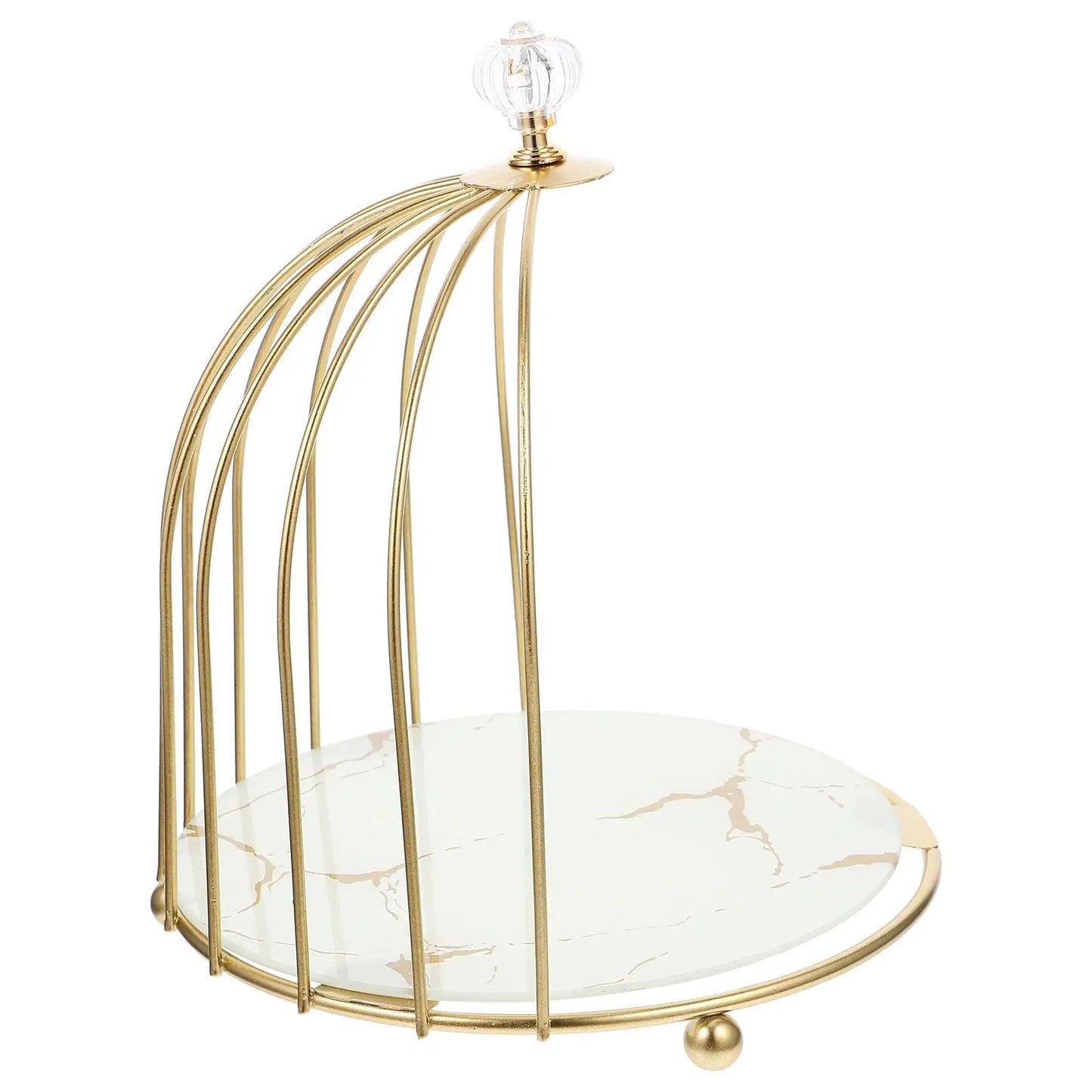 Glass Metal Wedding Cake Stand Decorative Cupcake Holder Dessert Display Tray Pastry Server Table Decor For Party Home