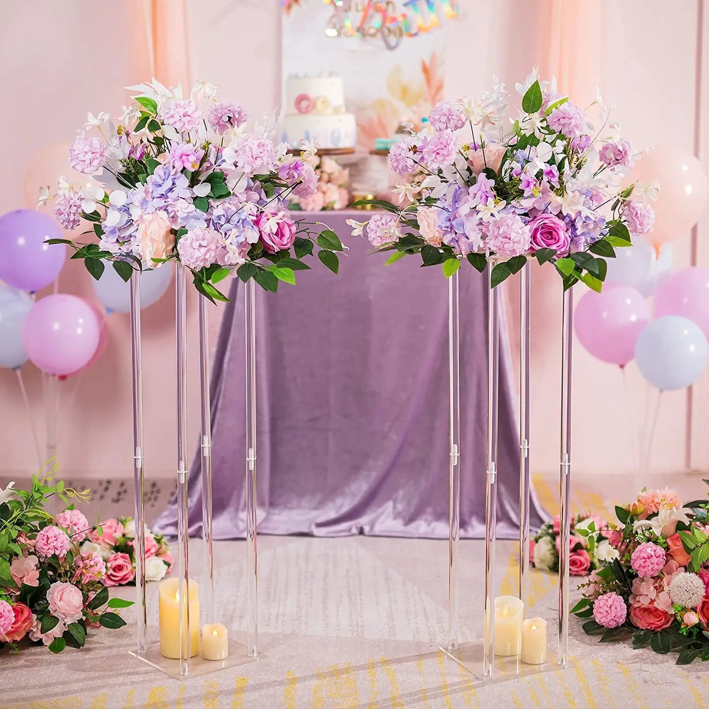 Wedding Centerpieces Acrylic Vases Flowers Stand for Birthday Party Tables Decorations Window Display Rack Cake Stand Home Decor