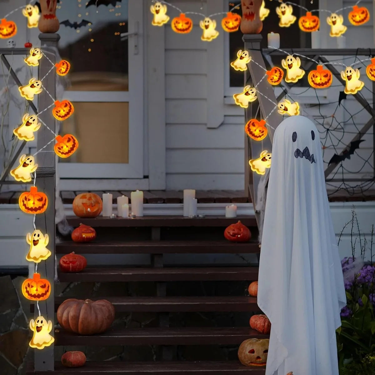 Halloween Pumpkin & Ghost LED String Lights