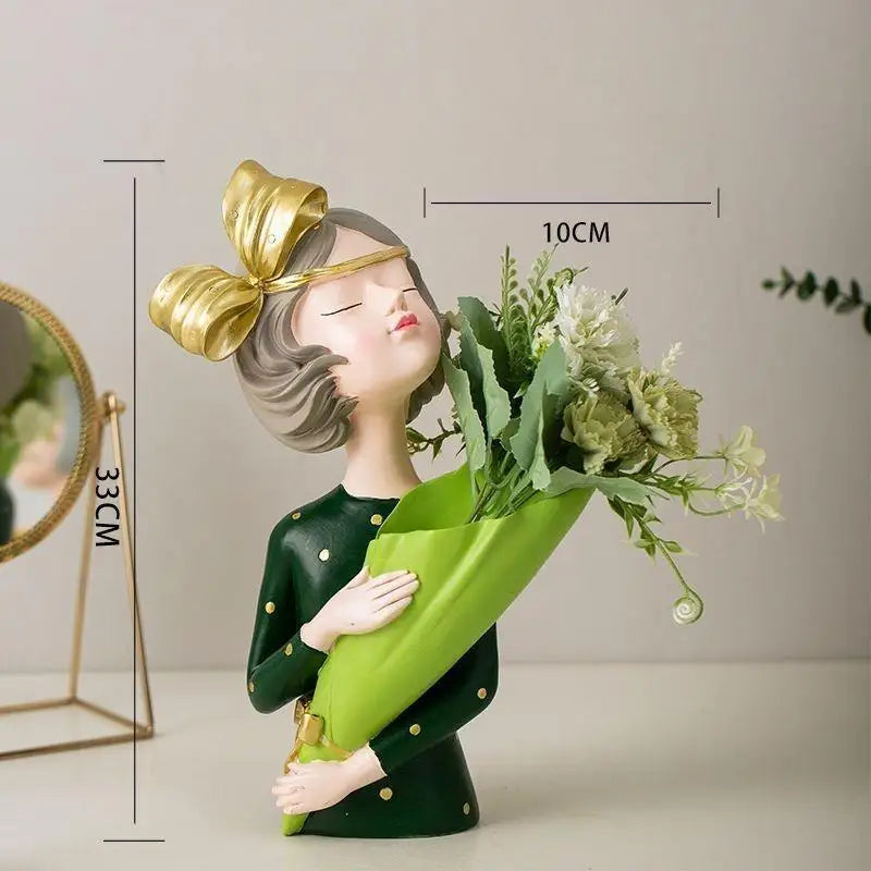 Artistic Resin Vase Figurine – Luxury Home Accent