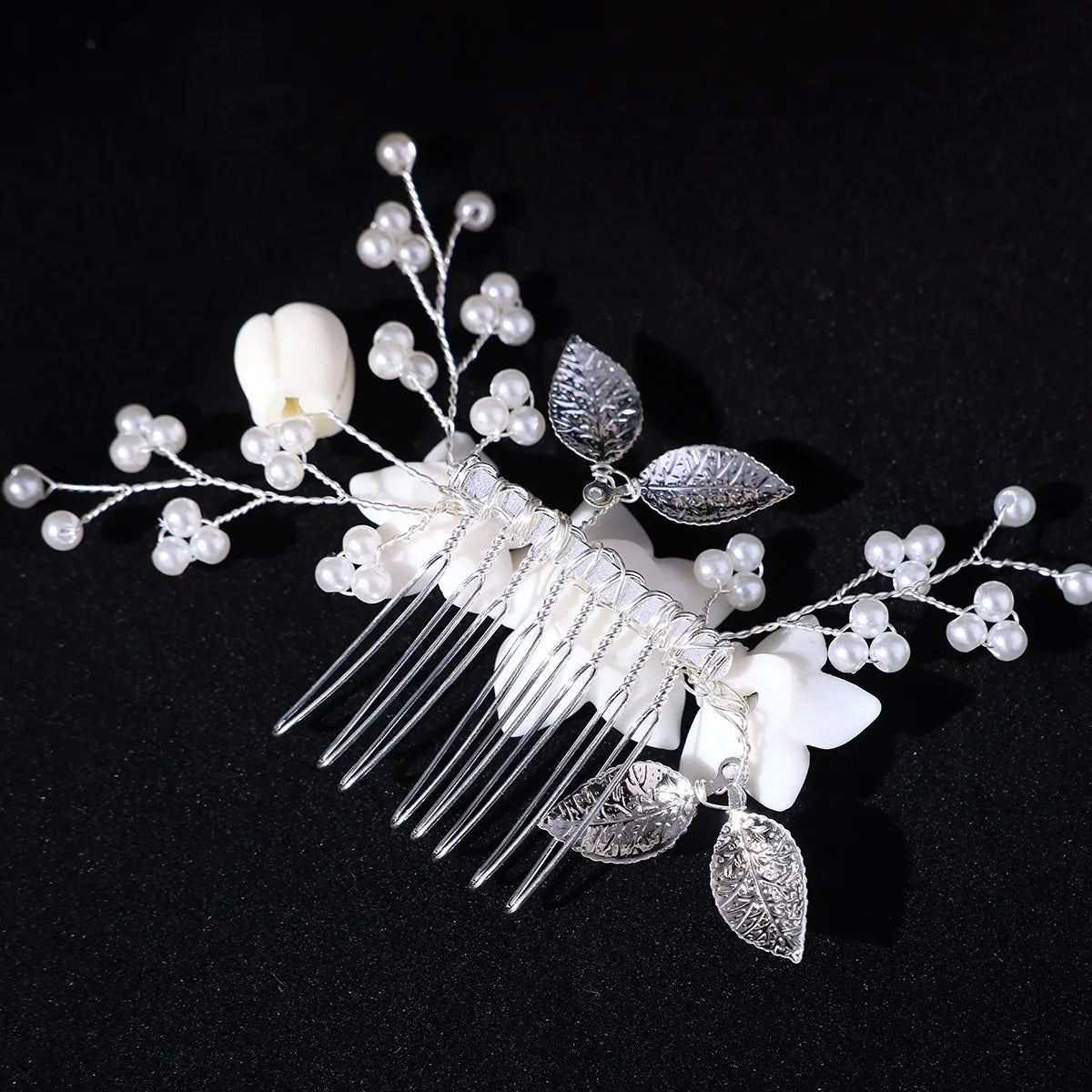 3Pcs Handmade Pearls Hair Combs Flowers Hairpins Clips Wedding Hair Accessories For Women Bride Headbands