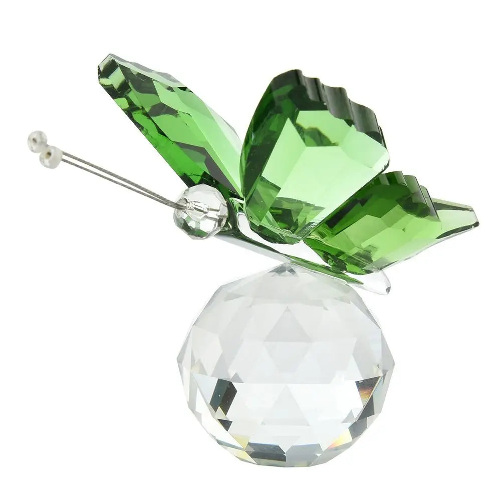 Creative White Crystal Crystal Butterfly Cute Handmade Miniature Figurines Vivid Glass Art Crystal Crafts Birthday