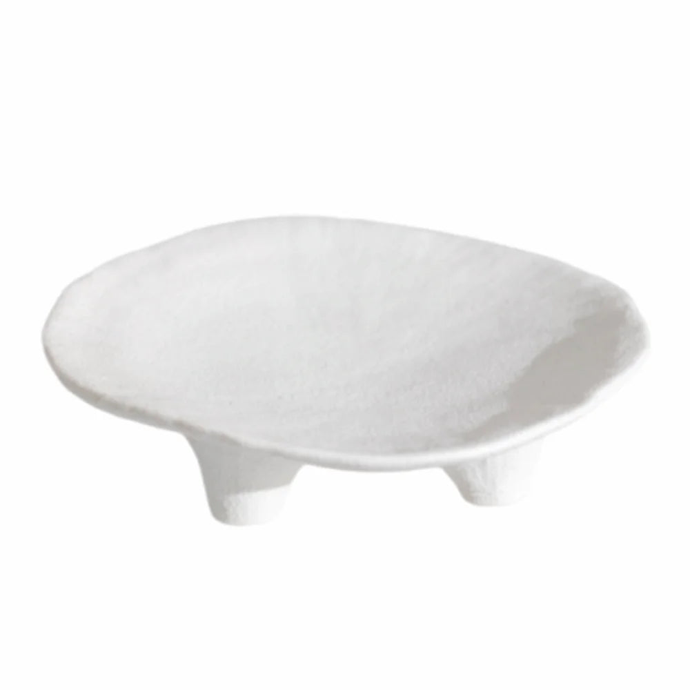 Unique Ceramic Jewelry Storage Tray Creative Irregular Three Legged Tray Portable Simple Desktop Storage Plate Entrance