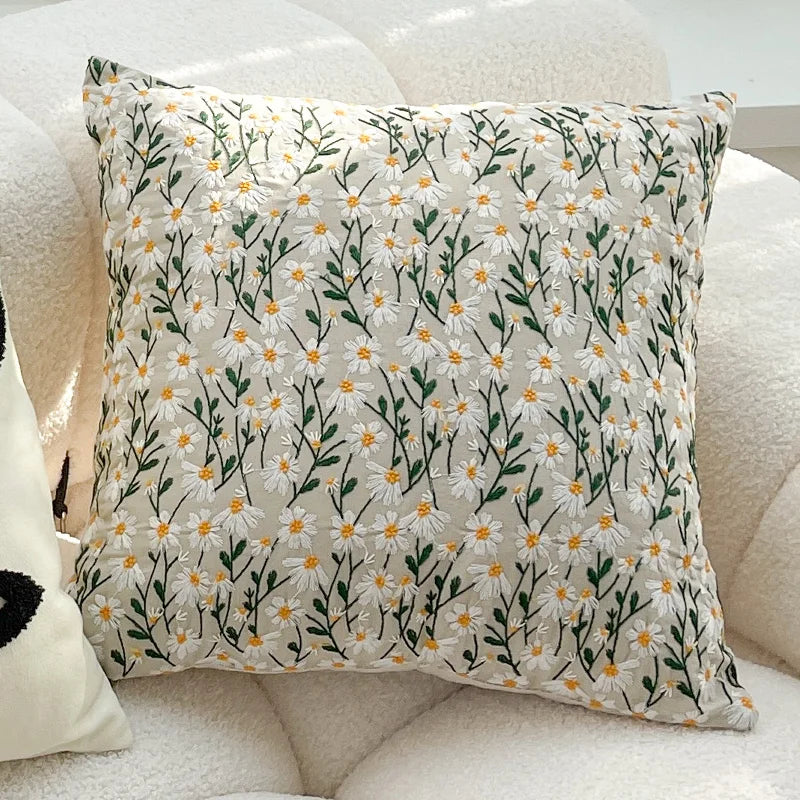 BUYNOW Hoop Flover Tufted Polka Dot Floret Embroidery Pillowcase Bohemian Living Room Sofa Cushion Cover HomeParty Bedroom Decor