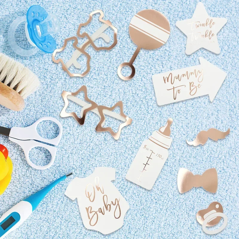 Oh Baby Photo Booth Props Mummy To Be Shower Decoration for Welcome Gender Reveal Kids 1st Birthday DIY Party Supplies