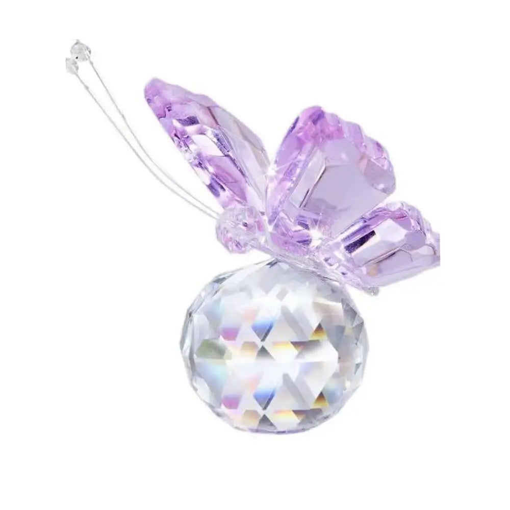 Creative White Crystal Crystal Butterfly Cute Handmade Miniature Figurines Vivid Glass Art Crystal Crafts Birthday