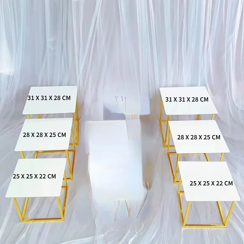 Wedding Dessert Table Display Set, Cake Stand, Buffet Candy Bar, Banquet Tea Break Plates, Cupcake, Food Drinks Holder 6-13 PCS