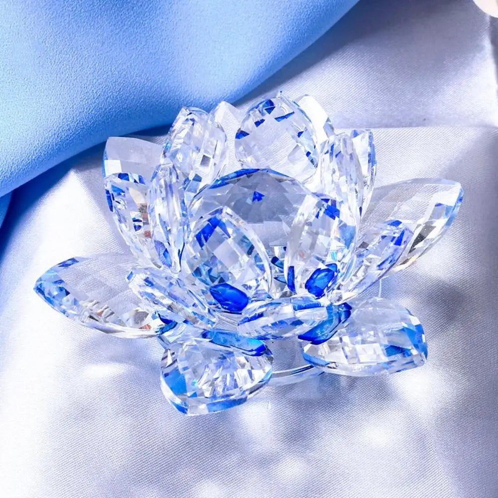 6cm Quartz Crystal Lotus Flower Crafts Glass Paperweight Fengshui Ornaments Figurines Home Wedding Party Decor Gifts Souvenir