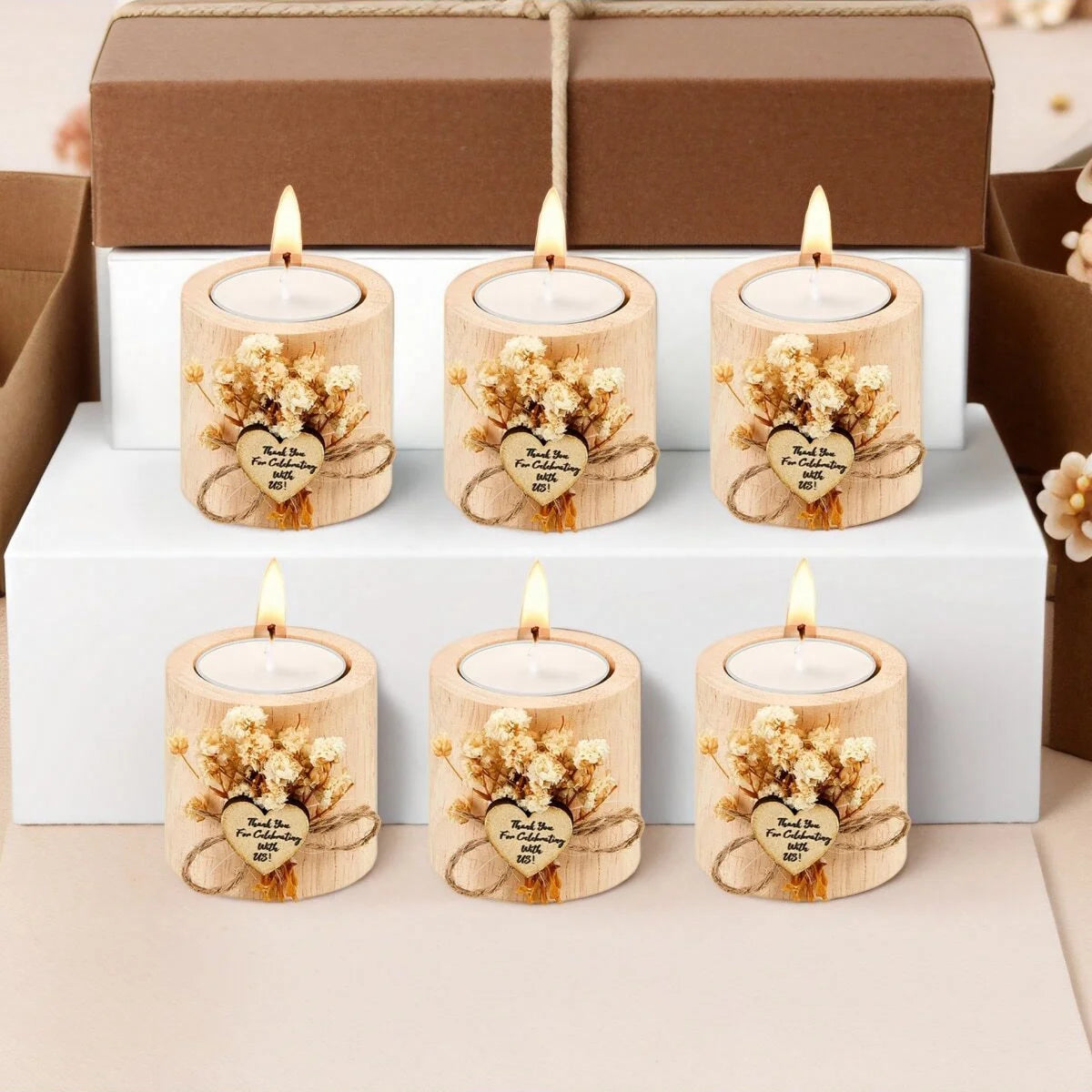 1/6pcs Wedding Party Gifts Candlesticks Bride Shower Gifts Candles Country Wedding Gifts Wedding Decoration Bride Gifts