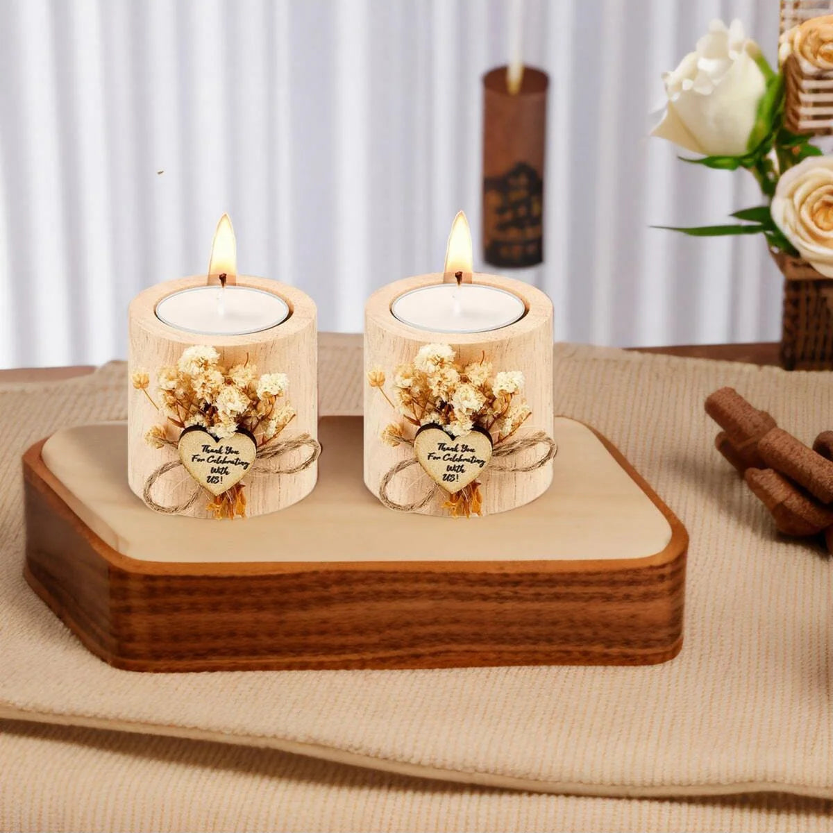 1/6pcs Wedding Party Gifts Candlesticks Bride Shower Gifts Candles Country Wedding Gifts Wedding Decoration Bride Gifts