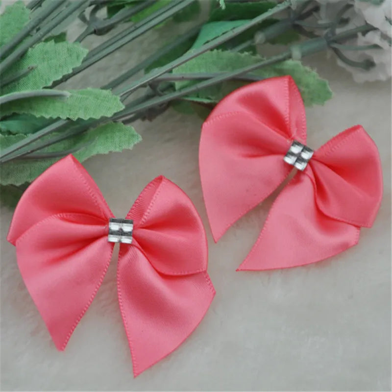 20PC Ribbon Bows Flower the Rhinestone Appliques Sewing Craft Lots U pick A227