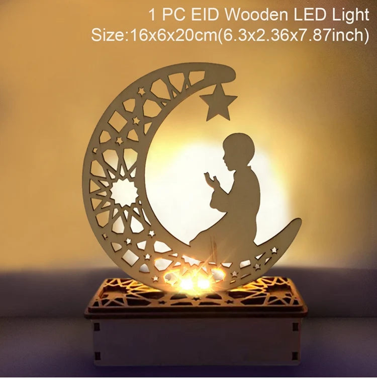 2025 EID Mubarak Wooden Pendant Ramadan Decoration For Home Islamic Muslim Party Decor EID Gifts Abaya AL Adha Kareem Gifts