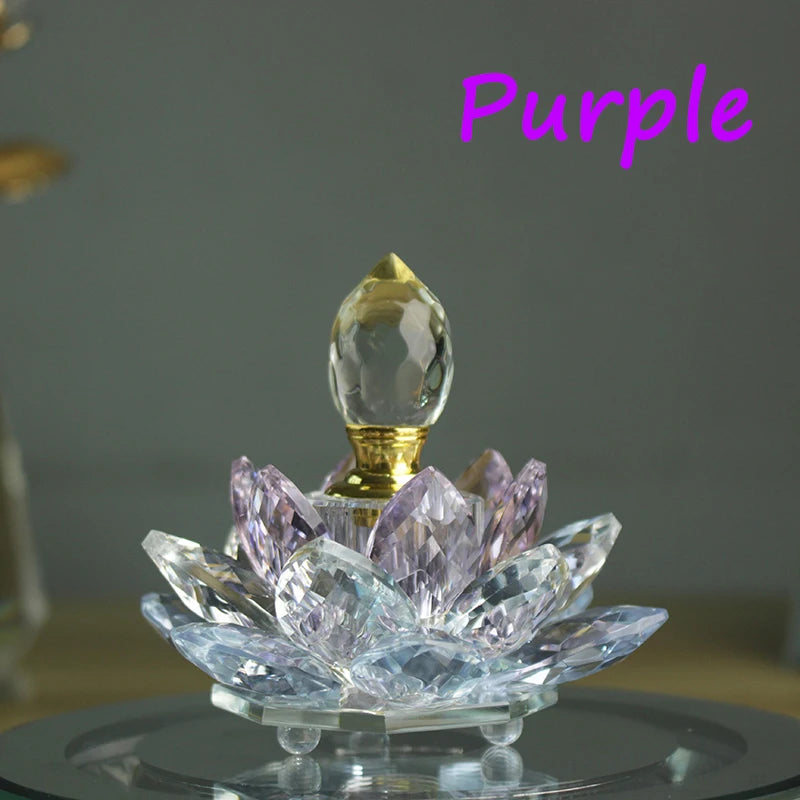 3ML Refillable Crystal Glass Lotus Flower Perfume Bottle Arttar Oil Scent Empty Glass Bottle Fragrance Container Gift Home Decor