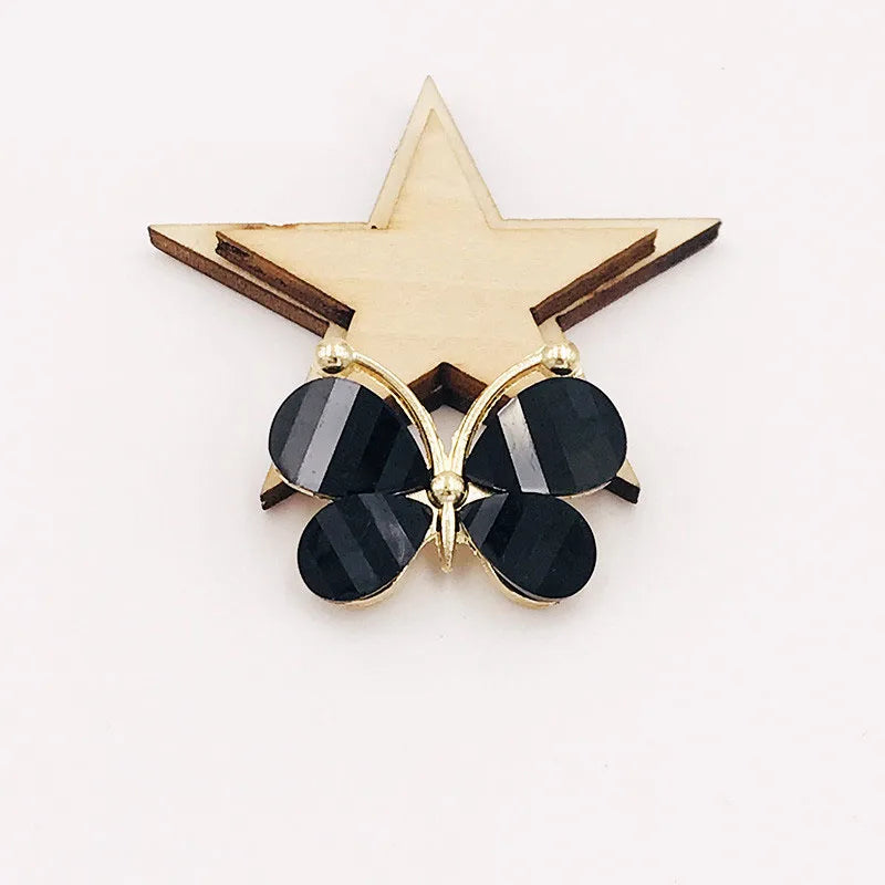 10PCS/Lot 2.2*2.8CM Resin Alloy Flatback Butterfly Button For DIY Clothing Applique Metal Wedding Embellishment Jewelry Craft