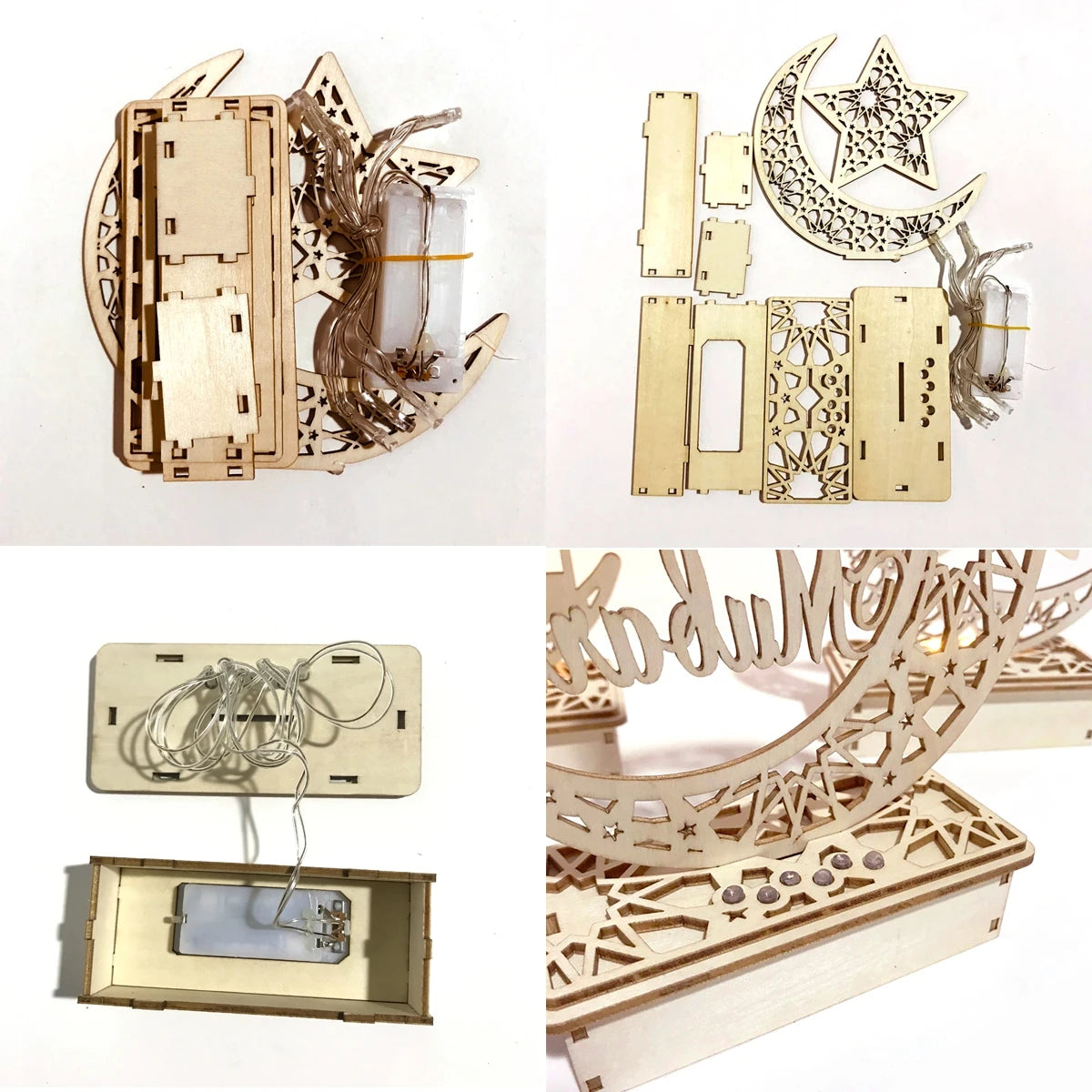 2025 EID Mubarak Wooden Pendant Ramadan Decoration For Home Islamic Muslim Party Decor EID Gifts Abaya AL Adha Kareem Gifts