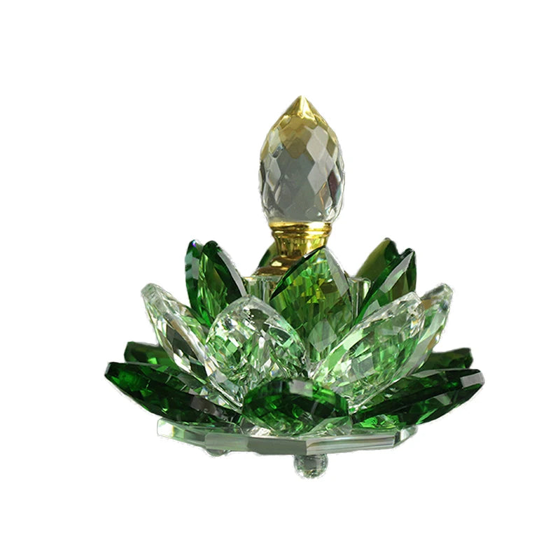3ML Refillable Crystal Glass Lotus Flower Perfume Bottle Arttar Oil Scent Empty Glass Bottle Fragrance Container Gift Home Decor