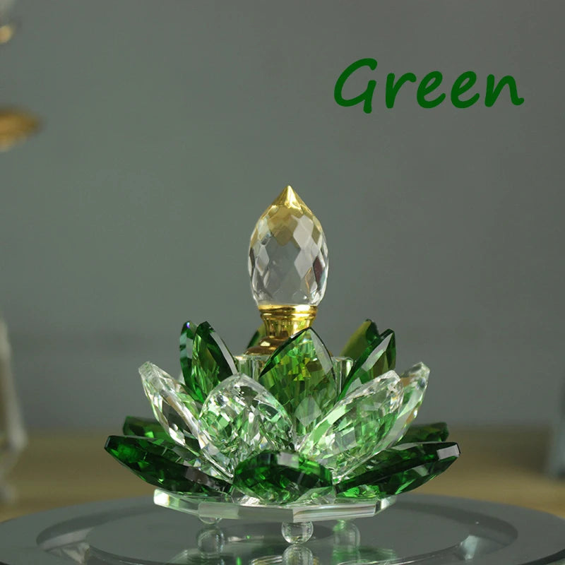 3ML Refillable Crystal Glass Lotus Flower Perfume Bottle Arttar Oil Scent Empty Glass Bottle Fragrance Container Gift Home Decor