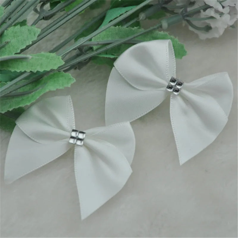 20PC Ribbon Bows Flower the Rhinestone Appliques Sewing Craft Lots U pick A227