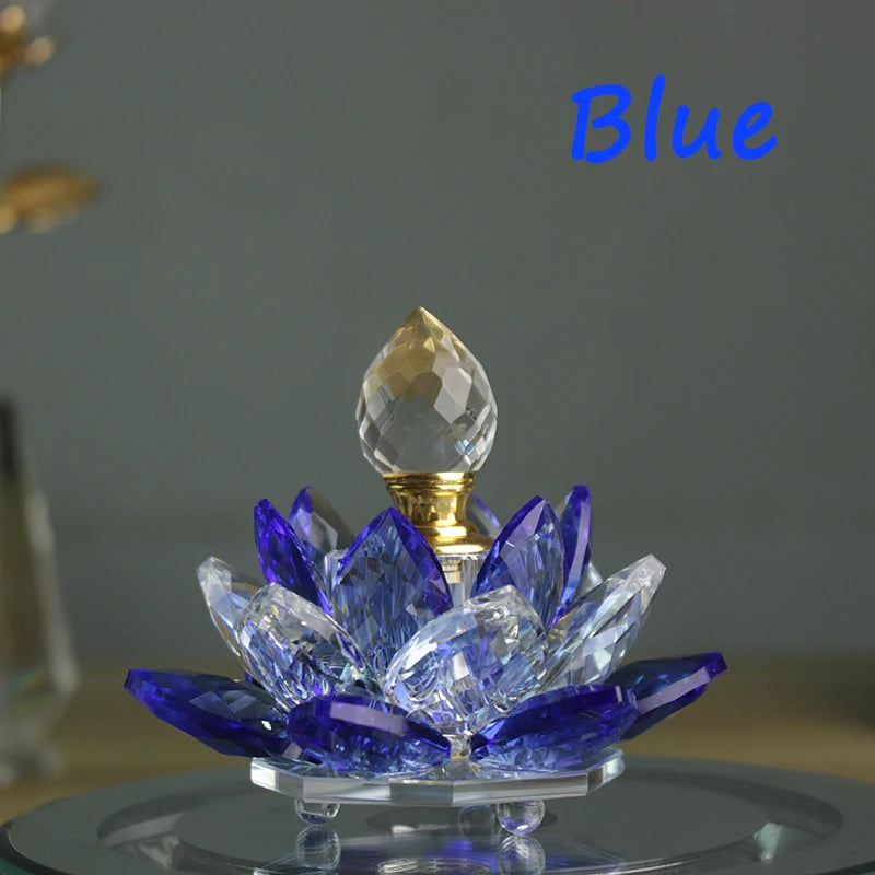 3ML Refillable Crystal Glass Lotus Flower Perfume Bottle Arttar Oil Scent Empty Glass Bottle Fragrance Container Gift Home Decor