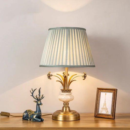 American Modern Minimalist Villa Bedroom Living Room Full Copper Table Lamps