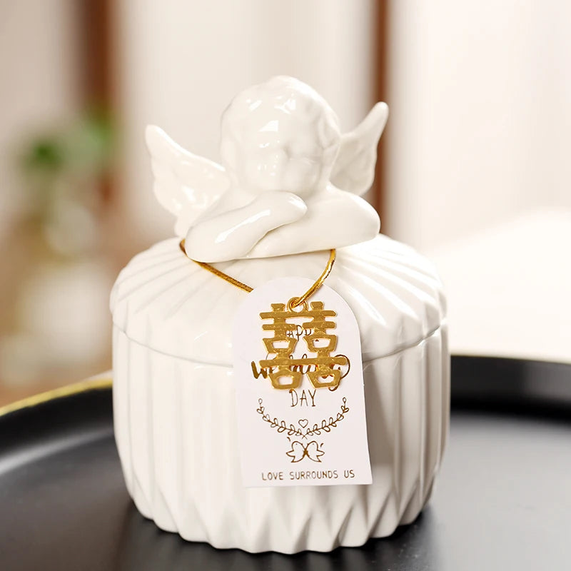 Nordic Golden Animal Ceramic Storage Jar Wedding Holiday Chocolate Candy Jar Dressing Table Jewelry Storage Box Home Decoration