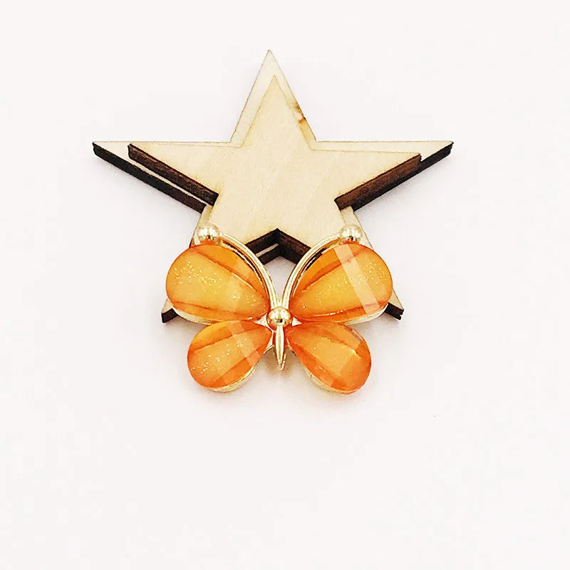10PCS/Lot 2.2*2.8CM Resin Alloy Flatback Butterfly Button For DIY Clothing Applique Metal Wedding Embellishment Jewelry Craft