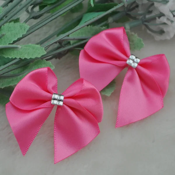 20PC Ribbon Bows Flower the Rhinestone Appliques Sewing Craft Lots U pick A227