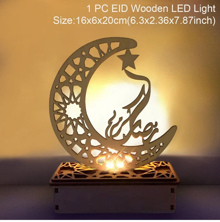 2025 EID Mubarak Wooden Pendant Ramadan Decoration For Home Islamic Muslim Party Decor EID Gifts Abaya AL Adha Kareem Gifts