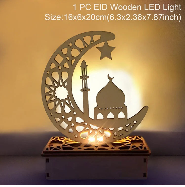 2025 EID Mubarak Wooden Pendant Ramadan Decoration For Home Islamic Muslim Party Decor EID Gifts Abaya AL Adha Kareem Gifts