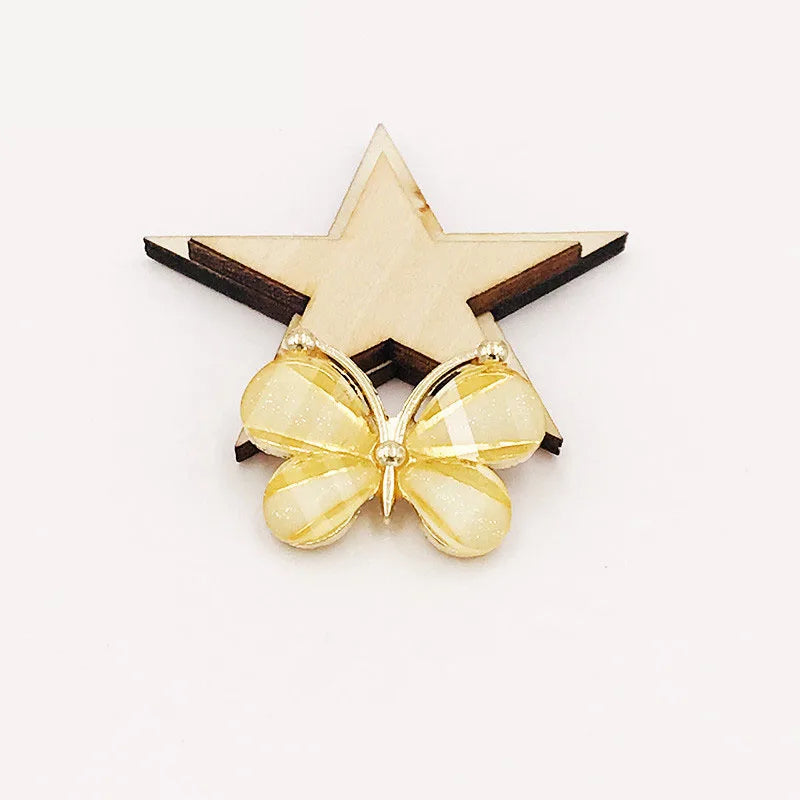 10PCS/Lot 2.2*2.8CM Resin Alloy Flatback Butterfly Button For DIY Clothing Applique Metal Wedding Embellishment Jewelry Craft