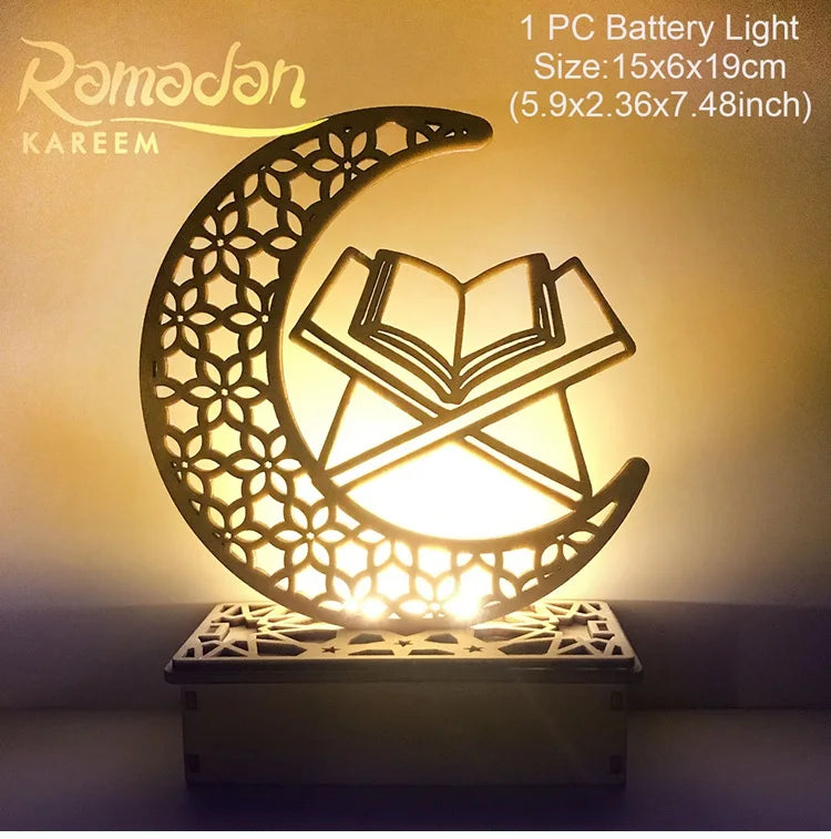 2025 EID Mubarak Wooden Pendant Ramadan Decoration For Home Islamic Muslim Party Decor EID Gifts Abaya AL Adha Kareem Gifts